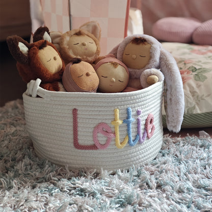 Baby Knits™  Multicolor Personalized Knitted Basket