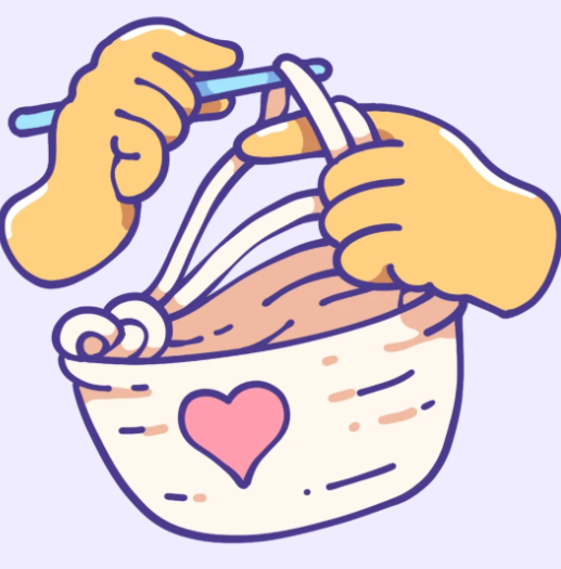 Illustration of hands weaving a basket