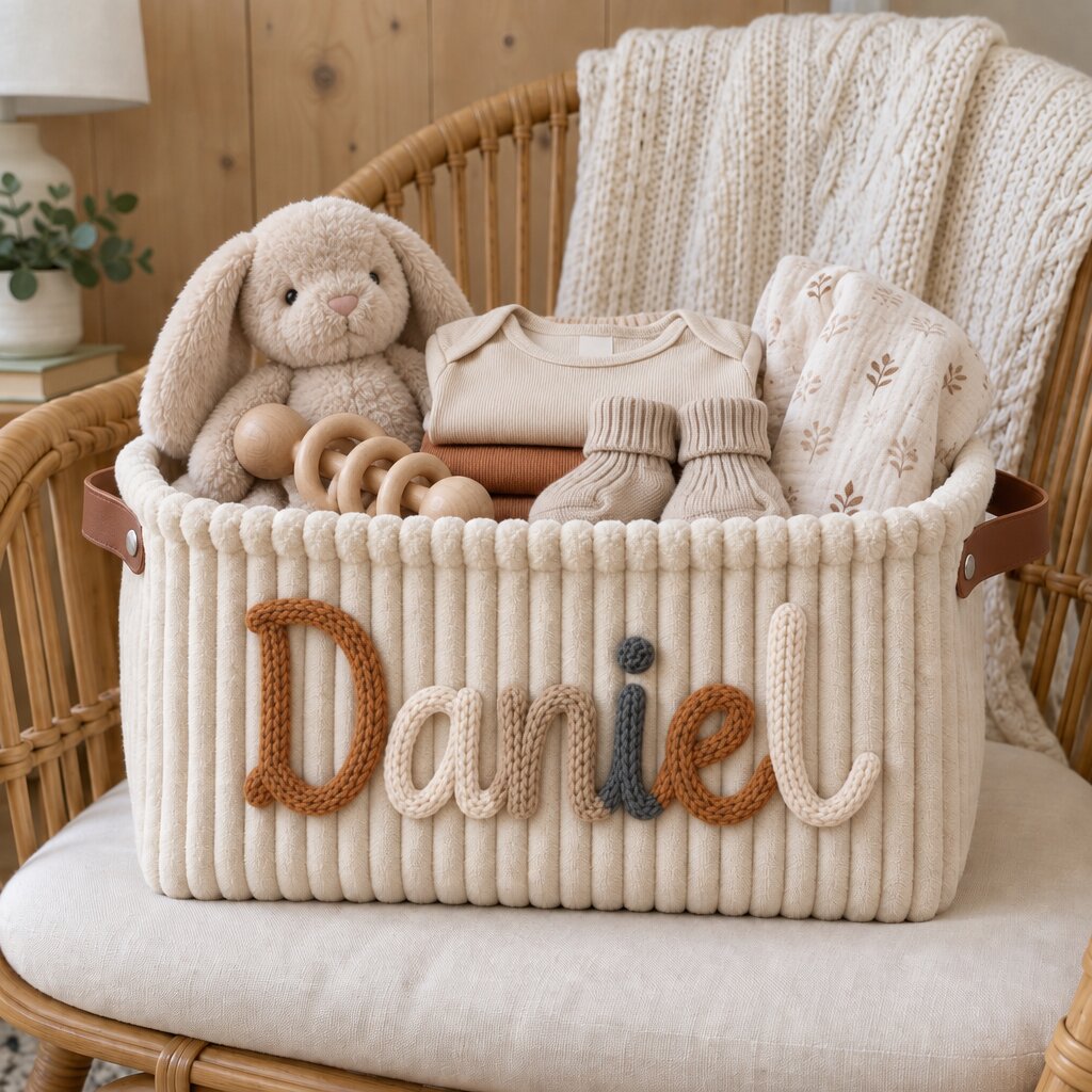 Baby Knits™ Personalisierter Strickkorb